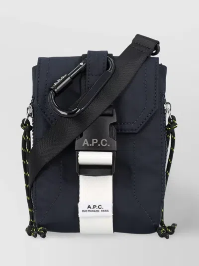 A.p.c. Trek Crossbody Pouch Side Zips In Blue