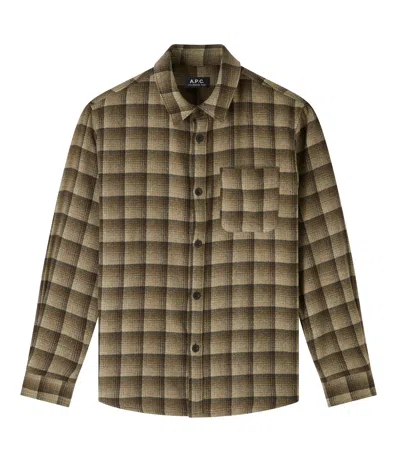 Apc Trek Overshirt In Bac - Dark Beige