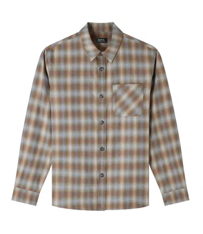 Apc Trek Overshirt In Cad - Hazelnut