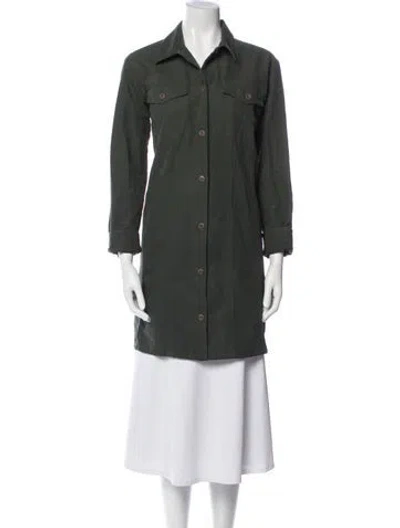 Pre-owned Apc Trench Coat In Green