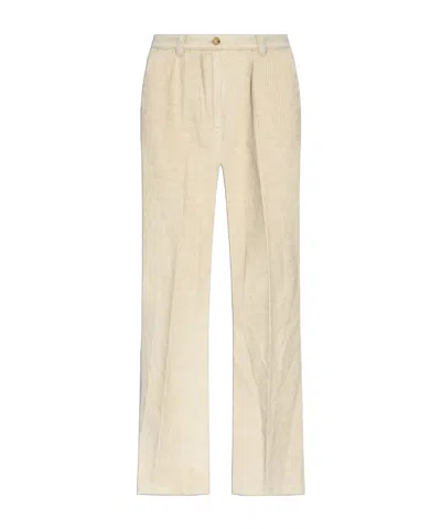 Apc Tressie Corduroy Trousers In Nude