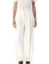 Apc High Waist Wide Leg Trousers With Pockets In White