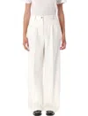 Apc High Waist Wide Leg Trousers With Pockets In White