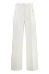 Apc A.p.c. Tressie Cotton Blend Wide Leg Trousers In Gray