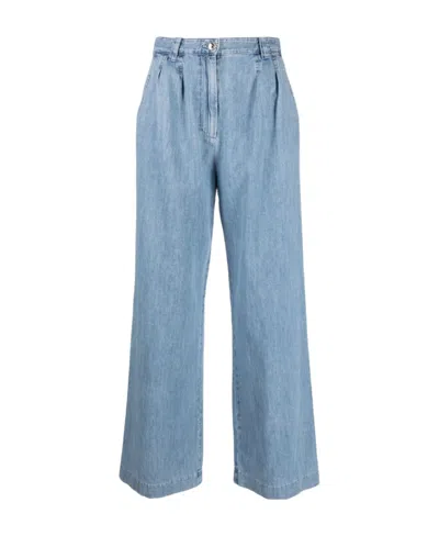 Apc Tressie Wide-leg Jeans In Blue