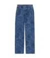 Apc High-rise Floral-print Denim Jeans With Straight Leg In Blue
