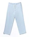 Apc A.p.c. Relaxed Fit Light Blue Pants With Elastic Waistband And Tapered Leg In Metallic