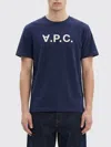 A.p.c. A. P.c. T-shirt Men Color Blue In Animal Print