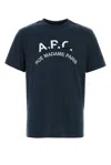 A.p.c. Cotton Crew Neck Short Sleeve T-shirt In Blue