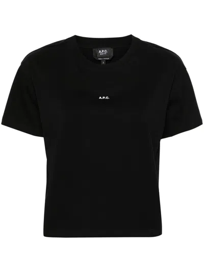 A.p.c. T-shirt Boxy Micro Logo Gots In Black