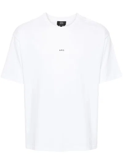 Apc A.p.c. Tshirt Boxy Micro Logo Gots Clothing In White
