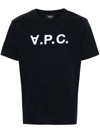 A.p.c. T-shirt Con Logo In Black