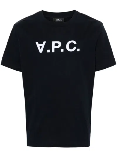 A.p.c. T-shirt Con Logo In Black