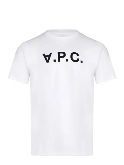 A.p.c. Flocked-logo Cotton T-shirt In Gray