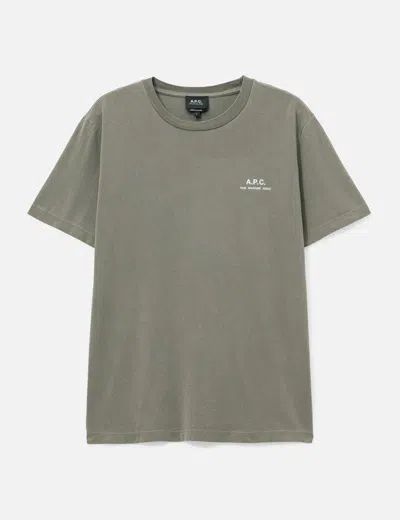 A.p.c. T-shirt With  Rue Madame Logo In Green