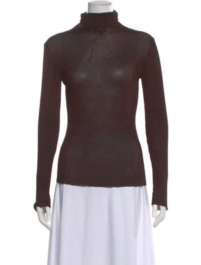 Pre-owned A.p.c. Turtleneck Long Sleeve Top In Brown