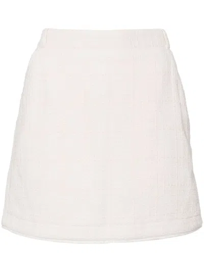 Apc Tweed Mini Skirt In White