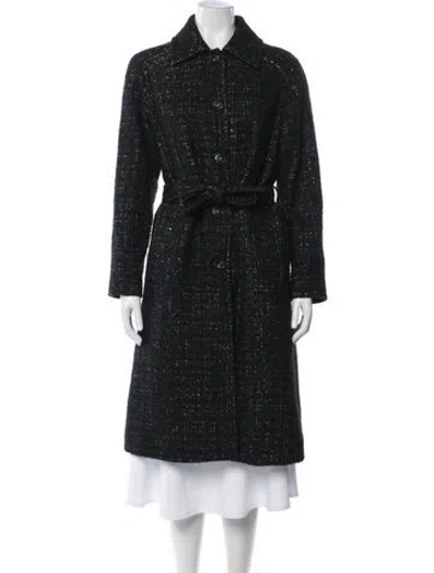 Pre-owned A.p.c. Tweed Pattern Coat In Black