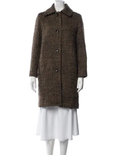 Pre-owned A.p.c. Tweed Pattern Coat In Brown