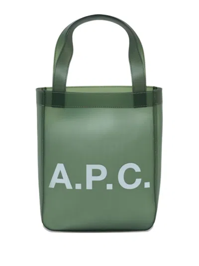 A.p.c. Lou Small Shopper Bag In Green