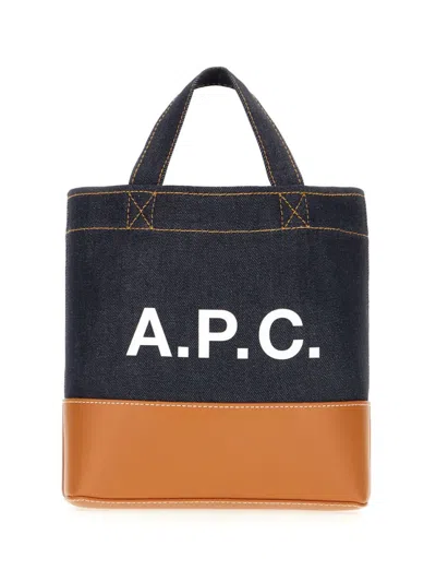Apc Two-tone Logo-print Tote Bag In Blue