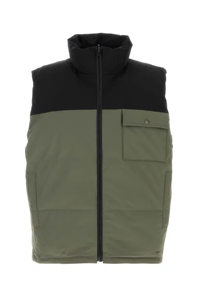 APC A.P.C. TWO-TONE STRETCH POLYESTER DOUDOUNE PADDED JACKET