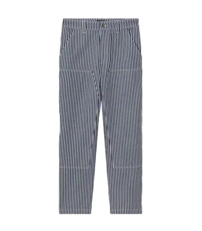 Apc Unisex Carpenter Jeans With Heavyweight Striped Cotton Fabric In Blue