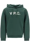 Apc Unisex Grand Vpc Hooded Sweat In Vert Fonce Blanc (green)