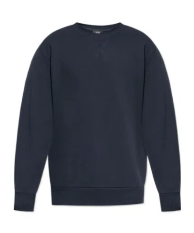 Apc V-insert Cotton Sweatshirt In Black