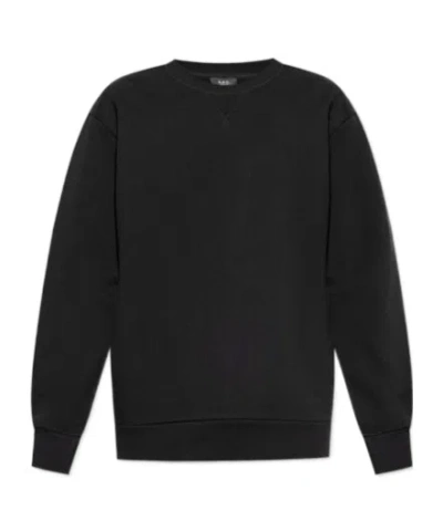 Apc V-insert Cotton Sweatshirt In Black