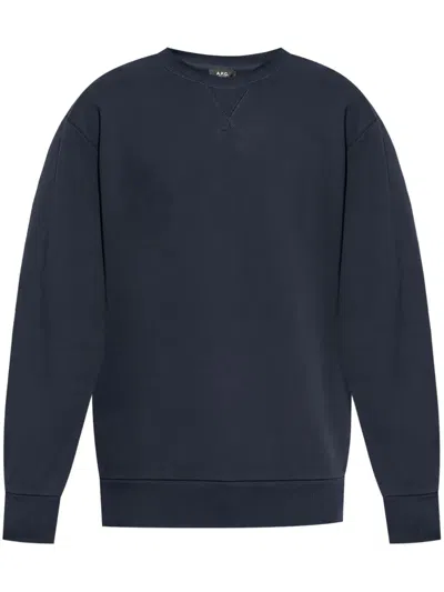 Apc Midnight Blue Cotton Sweatshirt In Iaj
