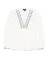 Apc A.p.c. V-neck Blouse With Buttoned-cuff Sleeves In White