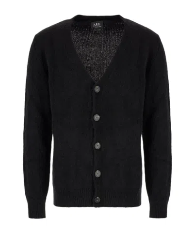 Apc V-neck Cardigan In Black