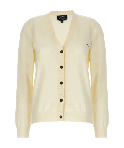 APC A.P.C. LOGO DETAILED V-NECK CARDIGAN