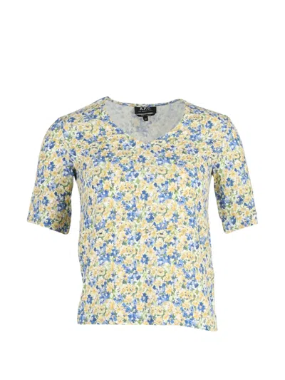 Pre-owned Apc V-neck Floral Print Blouse In Yellow