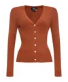 Apc V-neck Organic Cotton Cardigan In Brown