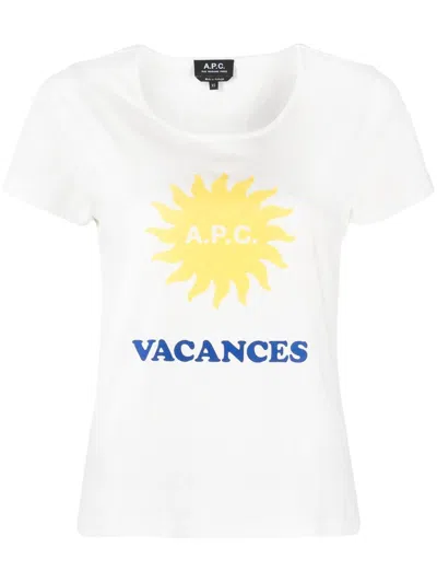 Apc T-shirt Vacances F In White