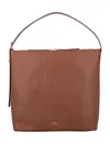 Apc Brown Leather Vera Shoulder Bag A.p.c. In Burgundy