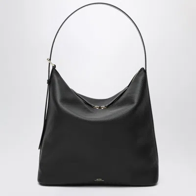 Apc Vera Bag In Black Leather In Beige