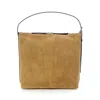 Apc A.p.c. Vera Beige Shoulder Bag With Top Handle And Zip Closure In Suede In Neutral