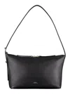 Apc Vera Black Shoulder Bag With Embossed Logo Lettering On The Front And Adjustable Shoulder Strap In G In Black