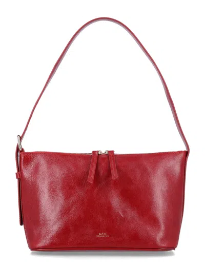 APC A.P.C. VERA CRINKLE LEATHER SHOULDER BAG