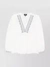 Apc A.p.c. V-neck Blouse With Buttoned-cuff Sleeves