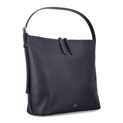 A.p.c. Vera Leather Bag With Adjustable Strap In Black