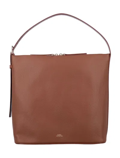 APC A.P.C. VERA LEATHER BAG WITH ADJUSTABLE STRAP