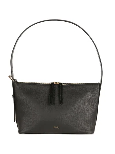 Apc Vera Leather Shoulder Bag In Black