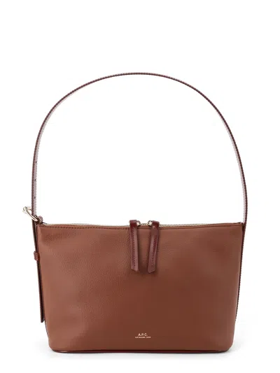 Apc Vera Leather Shoulder Bag In Brown