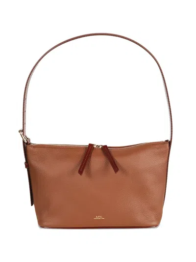 A.p.c. Vera Leather Shoulder Bag In Brown