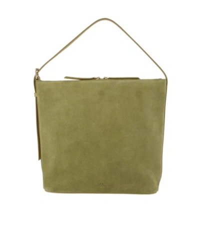 A.p.c. Vera Leather Shoulder Bag In Green
