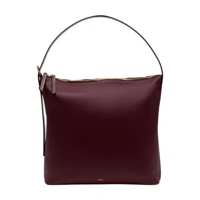A.p.c. Vera Maxi Shoulder Bag  Burgundy